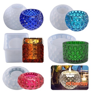 【NNET】DIY Crystal Epoxy Resin Mold Round Candle Holder Storage Box Silicone (1)
