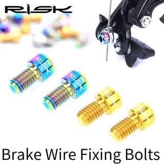 2Pcs M6x10mm Bike Disc Brake Caliper Wire Fixing Bolts Mountain V-brake Road C-brake Inner Cable Line Fixed Bolt Screw