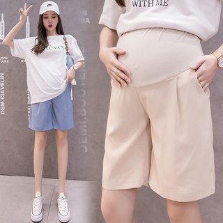 Pregnant women High waist solid casual shorts Korean Fashion maternity wide leg shorts
