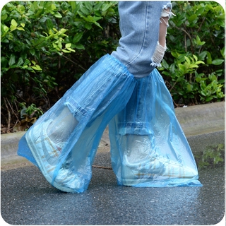1Pair High-Top Anti-Slip Rainproof Shoe Covers Durable Waterproof Thick Plastic Disposable Rain Shoe Covers