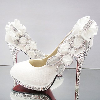 Ladies Rhinestone High Heels Shoes 9CM Bridesmaid Bridal Wedding Evening Party