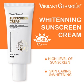 VIBRANT GLAMOUR Whitening Sunscreen Cream Sunblock for Face and Body SPF50+ PA+++ UVA/UVB Anti-aging