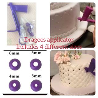 Dragees applicator with 4 different sizes