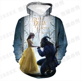 Beauty and the Beast 3D Print Hoodies Cool Sweatshirts Men Women Children Fashion Long Sleeve Pullover Hoody Coat