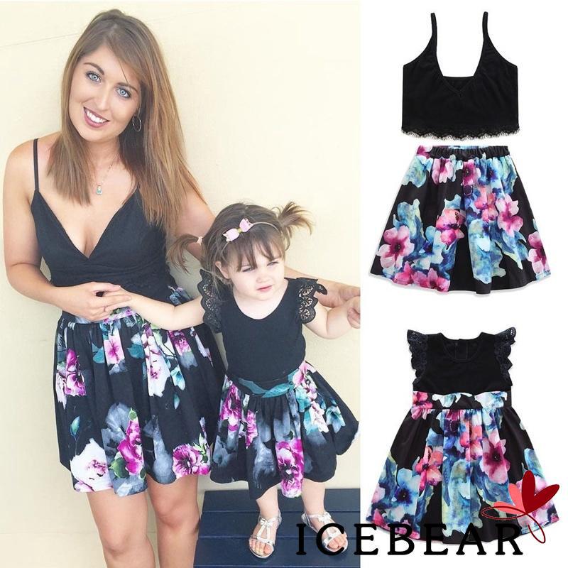 ❤OO❤Family Dress Mother & Daughter Casual Matching