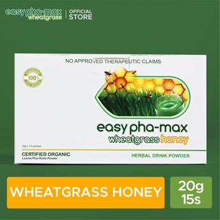 EASY PHAMAX Wheatgrass Honey Herbal Drink Powder 20gx15s Halal Certified Vegan-Friendly 100% Natural