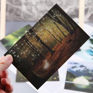 ST❀ 30pcs Vintage Luminous Postcard Glow In The Dark Forest Streamer Animal Novelty Xmas Gift (3)