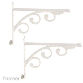 Pack of 2 Decorative Metal Wall Shelf Bracket Floral Pattern Shelf Support Corner Brace Right Angle