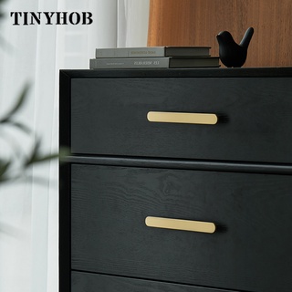 ♞♙Gold Anti-collosion Drawer Pull Round Cabinet Bookcase Knobs and Handles Nordic Solid Brass Long F