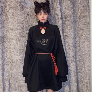 Fashion Harajuku Clothing Japanese Style Women Kimono Dress Vintage Black Gothic Clothes Woman Japan