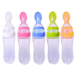 Soft Silicone Spoon Baby Rice Cereal Eat-bottle