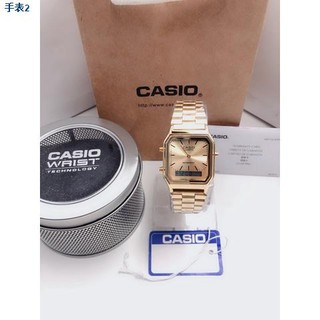 ☑♣❂【free shipping】 [Baak] Ca8io AQ-230 Gold Watch Water proof complete package (1)