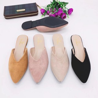 Korean style pointed flat half shoes Mules women sandals