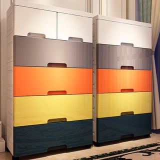 ヴ☁Extra large thick plastic storage box box drawer type storage cabinet multi-layer storage cabinet