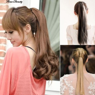 COD♠™ Long Straight Curly Ponytail Hair Wrap Around Ribbon Clip-in Hairpiece