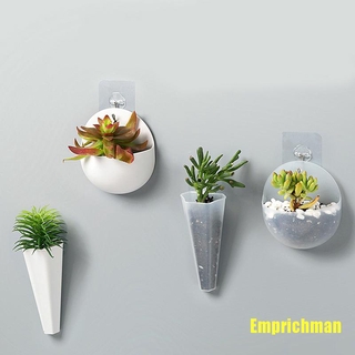 Emprichman❀ Creative Wall Mounted Acrylic Vase Wall Hanging Planter Plant Flower Pot Holder