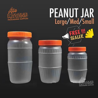 Peanut Butter Jar FREE SEALER for Medium and Large ONLY! (Plastic w/ Orange Lid)