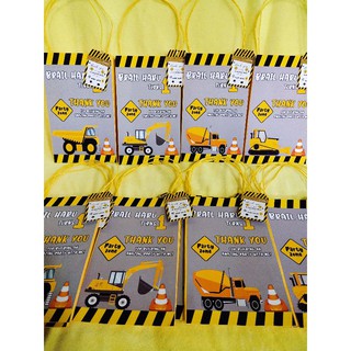 10pcs Construction Theme Loot bags WITH FREE TAGS