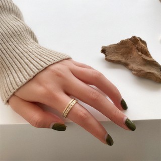 Women's vintage double-layer chain open ring chic