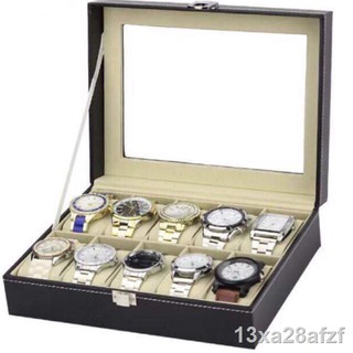 Spot goods ❈✧10 Slot Watch Box PU Leather Watches Box Display Case