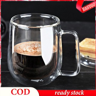 250ml 350ml Double Layer Glass Heat Resistant Coffee Mug Insulation Coffee Tea Cup Drinking Holder