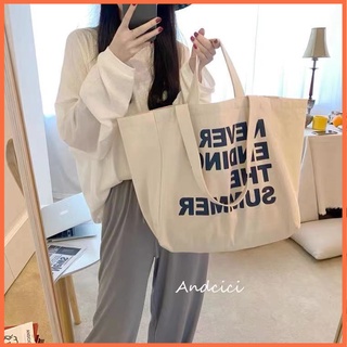 Korean canvas tote bag Katsa bag Letter design Shoulder Sling bag Casual bag tote bag for women big