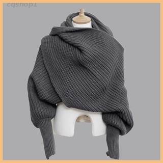 【Available】❤cqshop❤ Warmer Knitting Wool Scarf With Sleeve Wrap Shawl Scarves
