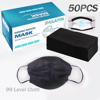 High Quality 3 Ply Disposable Surgical Face Mask 50 PIECES With Box black mask