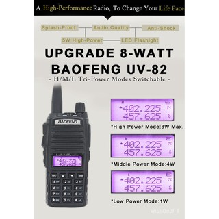 Baofeng UV 82 Walkie Talkie 8W Radio Station telsiz 10KM Dual PTT UV-82 Walkie-talkies VHF UHF UV82 (8)
