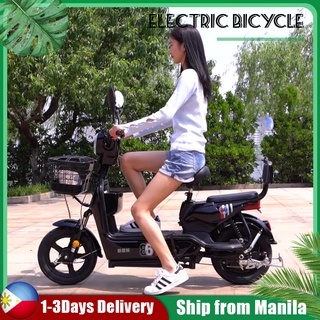 48V Electric Bicycles Bicycle Motor Electric Bike 2 Seat [BLACK] Electric Scooter