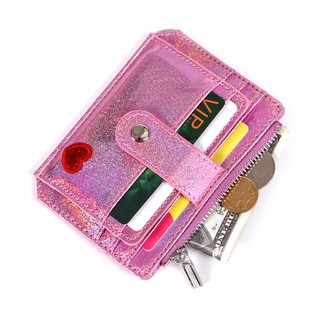 BST❀Slim Wallet Credit Card Holder Women Laser Shining PU Purse (3)