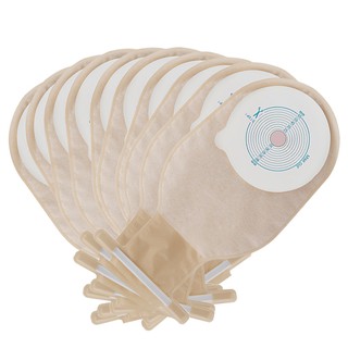 bag△▩HDR 10pcs 65mm Cut Size Beige Cover Drainable one-piece System Ostomy Bag Colostomy Pouch Stoma