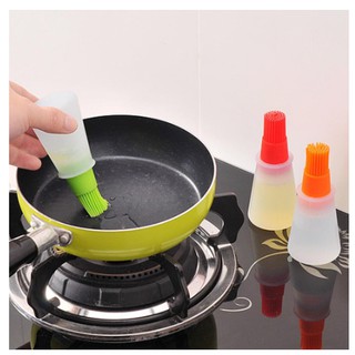xpj_ph 1pc Heat Resisting Silicone Grill Oil Bottle BBQ Basting Brush Cooking Tool