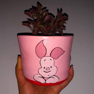 Piglet/ Painted claypot