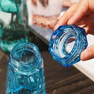 Portable Diamond Crystal Glass Bottle Water Bottle Tumbler Outdoor Travel 560ml (3)