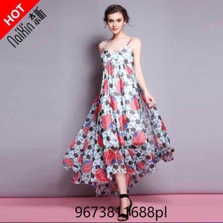 baao Vest style little floral printed dress w/belt