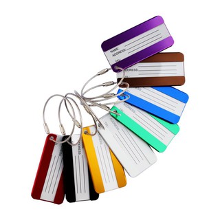8 Pieces A Set Metal Luggage Tags Aluminum Alloy Tag For Travel Luggage Identifier Suitcase Bag