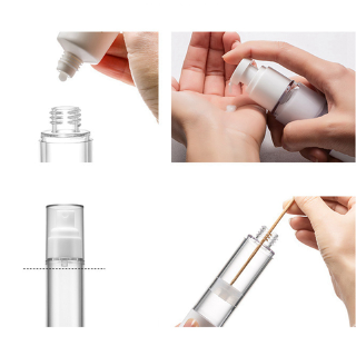 30ML Airless Pump Bottle Travel Pump Dispenser, Container for Foundation, Lotion - BPA Free (Transparent) (9)