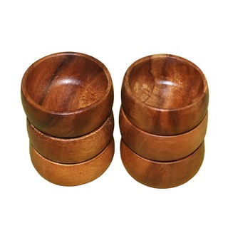 6pcs Calabash Wooden Bowl Small Saucer Bowl 1.5x3x3 - Lacquer Finish (1)