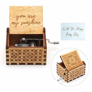Wooden Music Box You Are My Sunshine Birthday Gift Hand-made Classical Handicraft Music Box