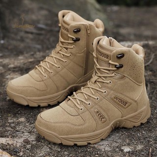 【HOT SALE】Ready Stock! High cut tactical shoes outdoor casual hiking boots jungle combat military boots men's desert shoes