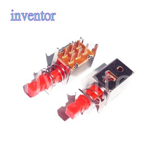 10pcs A03 Self-Lock Push button Switch DPDT PS-22F02 Button Key Switch On-On 0.2A 30V 2P2T