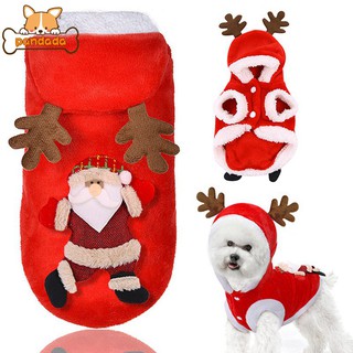 Winter Pet Reindeer Coat Christmas Elk Clothes Cat Dog Holiday Party Dress Up Hoodie
