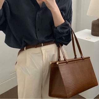 All About Bags Nov 2021 New Arrival Korean Style Croc Skin Spacious Office Laptop Tote Bag Work Bag