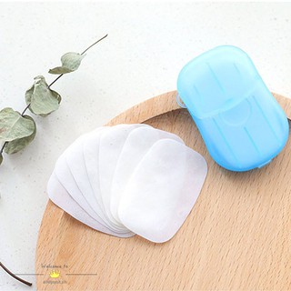 New！20Pcs blue Disposable Hand Washing Tablet Travel Carry Toilet Soap Paper