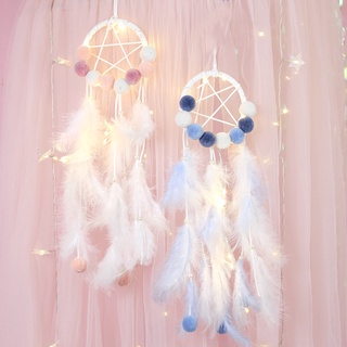 【CML】Handmade Dream Catcher Gifts with LED Light Dreamcatcher PendantHollow Wind Chimes Wall Hanging