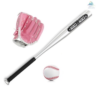 Baseball Balls Set Baseball Bat+Baseball+Baseball Gloves 25in Aluminum Alloy Baseball Bat 10.5in PVC Baseball Glove Baseball Kit for Youth Kids