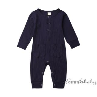 Emmababy Newborn Toddler Baby Boys Girls Romper Button Knit Long Sleeve Solid Leggings Autumn/Winter (6)