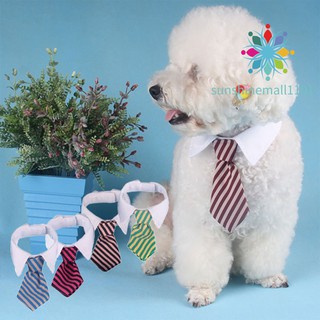 Pet Grooming Dog Cat Striped Necktie Bow Tie Collar Adjustable Puppy Kitten Party Wedding Props