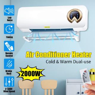 2000W Wall Mounted Air Cooler Conditioner Heater Fan Heating Cooling Room Bathroom Waterproof Remote Control Air Conditioning
